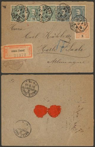 Portugal 1899 - Registered Cover Lisbon To Germany D160