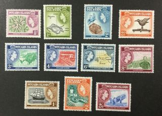 Pitcairn Island,  20 - 30,  1957 Set Of 11,  Fvf,  Og,  Mnh.  Cv $52.  30.  (bjs)