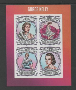 Burundi 2013 Grace Kelly Stamp Souvenir Sheet Vf Mnh Imperf