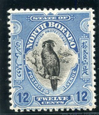 North Borneo 1925 Kgv 12c Deep Blue Mlh.  Sg 285.  Sc 175.