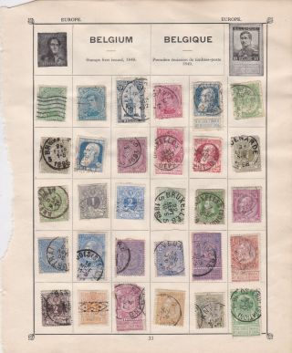 Belgium Stamps On Album Page Ref R 18846