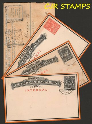 British Central Africa - Group Of 4 Items (3 Post Card & 1 Reg.  Letter)