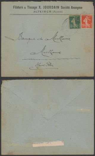 France 1919 - Cover Altkirch To Mulhouse - German Railroad Tpo D70