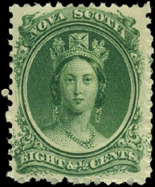 Nova Scotia 11 Vf Og Nh 1860 Queen Victoria 8 1/2c Green Cv$40.  00