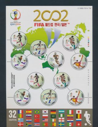 Xb69851 Korea 2002 Football Cup Soccer Xxl Sheet Mnh