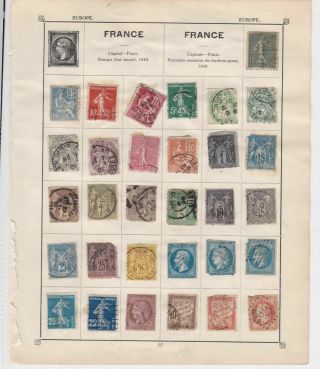 France Stamps On Album Page Ref R 18852