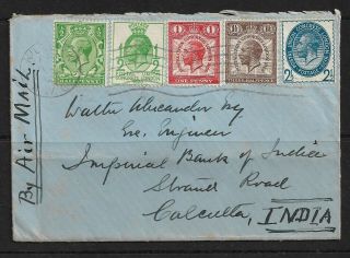 Gb 1929 Kgv Almost Fdc Postal Union Congress Set Air Mail To India Calcutta
