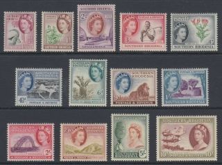 Southern Rhodesia 1953 Qeii Set To 10/ - (x13) (id:877/d52726)