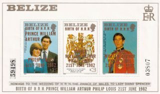 (29699) Belize Mnh Prince William Birth Overprint 1982 Unmounted
