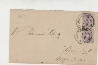 Germany 1877 Hamburg Cancels Stamps Cover Ref 31250