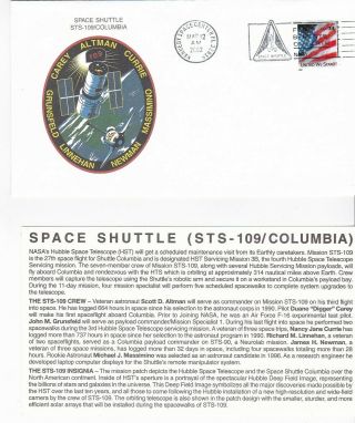 Sts - 109 Columbia Kennedy Space Center Mar 12 2002 With Insert Card