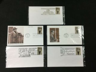 Treasure Coast Tcstamps 5x Langston Hughes Fdc First Day Issue Covers 35