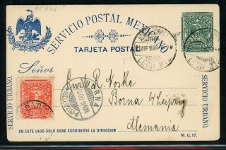 Mexico Postal History: Lot 10 1900 Uprated 1c Pc Leon Guanajuato - Leipzig $$$