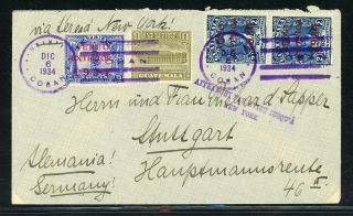 Guatemala Postal History: Lot 3 1934 Air Post To Ny Coban - Stuttgart $$$