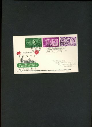 1958 Empire Games Fdc With Cardiff Empire & Commonwealth Games Slogan.  Cat £90