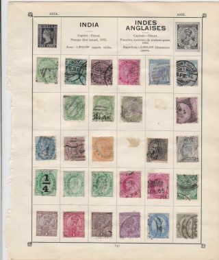 India Stamps On Album Page Ref R 18853