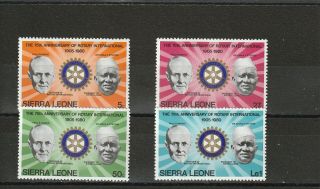 A92 - Sierra Leone - Sg636 - 639 Mnh 1980 75th Anniv Of Rotary International