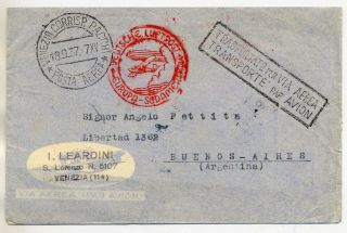 Italy 1937 Lovely Multi - Franked Zeppelin Airmail Cover From Venice To Argentina