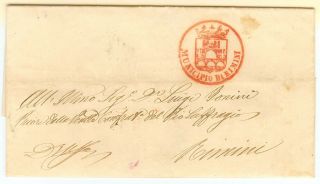Italy Stampless Cover 1863 Rimini Intramuro - Town Seal