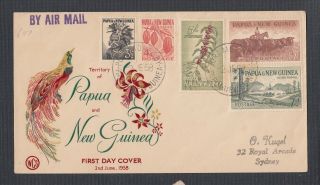 Papua Guinea 1958 Pictorials First Day Cover Fdc Fort Moresby To Sydney