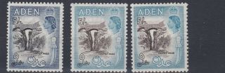 Aden 1953 - 63 S G 67,  68,  68a 3 X 5/ - Values Mh & Mnh