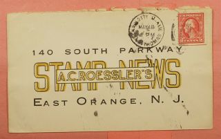 1917 Virgin Islands St Thomas To Nj Ac Roessler Stamp News Advertising