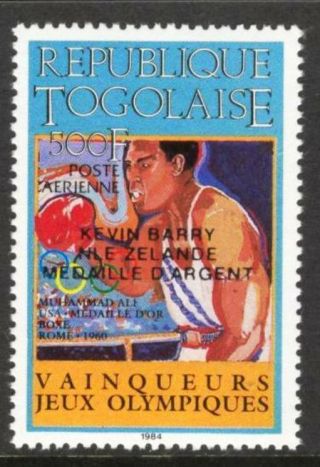 Togo 1985 Olympic Games Los Angeles 1984 Boxing Silver Medal Zealand Mnh