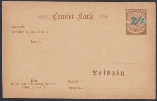 Germany,  1892.  Leipzig Corier Private Card,
