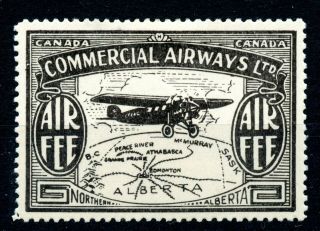 Weeda Canada Cl48a Mh Deep Black On Thin Paper,  Commercial Airways Semi - Official