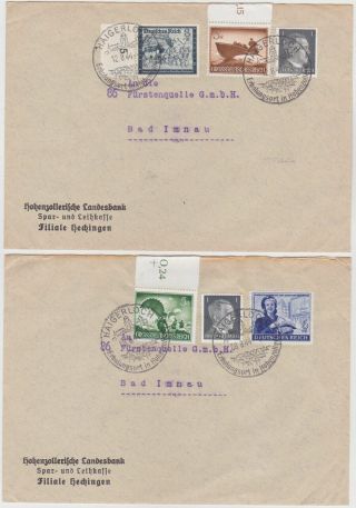 Germany Dr 1944 Commerc.  Covers (2) Haigerloch Frankings