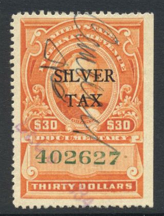 Us 1934 $30 Revenues - Silver Tax Sc Rg19 Cat $75.  00
