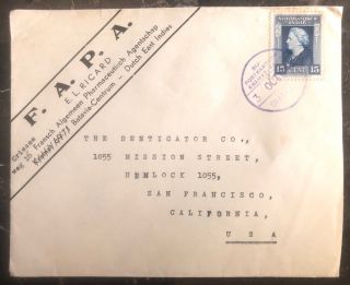1940s Batavia Netherlands Indies Commercial Cover To San Francisco Ca Usa