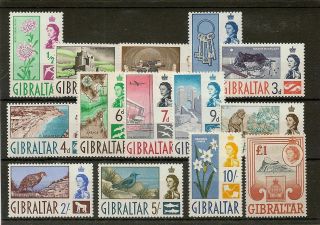 Gibraltar 1960 - 62 To £1 Sg160/73 Mnh Cat £80