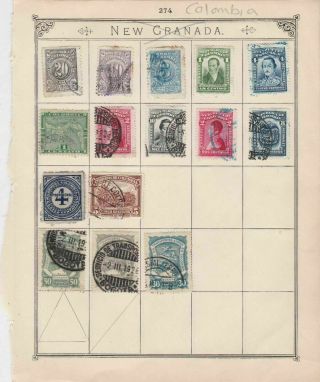 Colombia Stamps On Album Page Ref R 18839