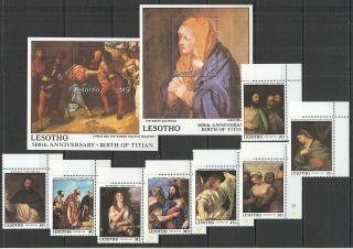 U518 1988 Lesotho Art Birth Of Titian 742 - 49 Michel 26 Euro Set,  2bl Mnh