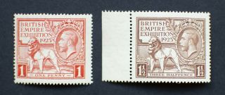 Gb Gv 1925 Wembley British Empire Exhibition Complete Set Mnh