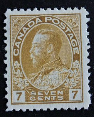 Can 113 7c Yellow Ocher King George V 1911 - 25 Mh Cat 75 Us