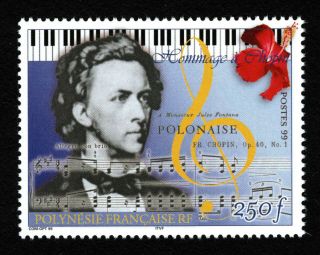 Opc 1999 French Polynesia Oceania 250f Chopin Sc 762 Mnh 37099