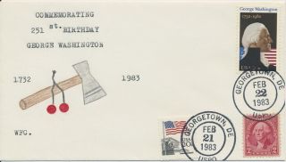 251st Birthday Of George Washington Hand Colored Wfc Cachet Event Cover 10 Made