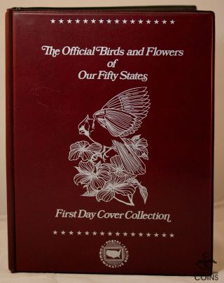 1982 Official Birds And Flowers Of Us Fifty States First Day Covers Stamps Book