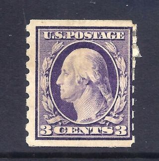 Us Stamps - 394 - Mh Hr - 3 Cent Washington Perf 8.  5 Coil Issue - Cv $60