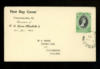 Postal History Nigeria 79 Fdc Qeii Queen Elizabeth Ii Coronation 1953 Lagos