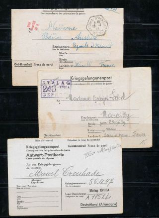 Germany Stalag Ww2 Prisoner Of War Covers Cards Letters X 6 (mt798