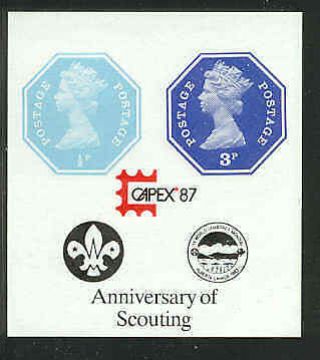 Great Britain 1983 15th World Scout Jamboree Canada Capex Stamp Show Ss