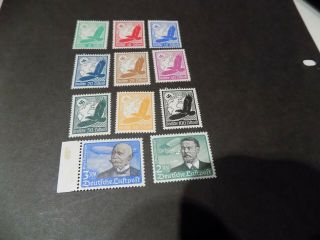 1934 Set Of 11 Air Stamps In Mnh & Very Lightly Mounted
