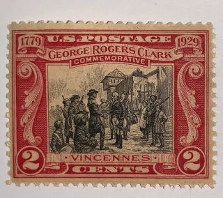 Travelstamps: 1929 Us Stamps Scott 651,  George R.  Clark,  Vincennes,  Og Mnh