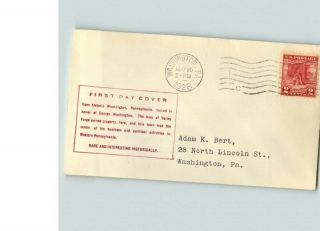 1st Adam Bert Cachet,  Valley Forge,  645 First Day Of Issue,  Washington Dc Canc