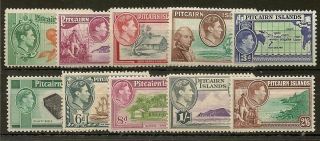 Pitcairn 1940 Kgvi Set To 2/6 Sg1/8 Mnh Cat £75 (10)