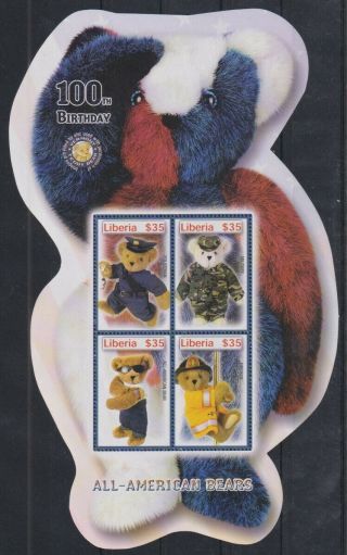 L707.  Liberia - Mnh - Art - Toys - All - American Bears