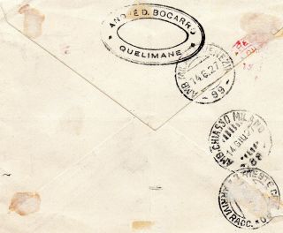 Portuguese Colonies Mozambique 1927 registered cover from Quelimane to Trieste 2
